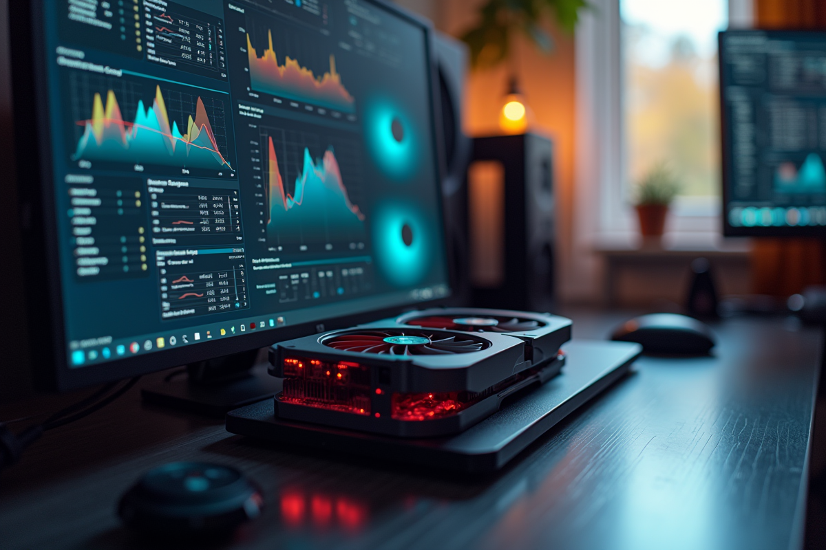 Ordinateur de bureau avec carte graphique haut de gamme en test