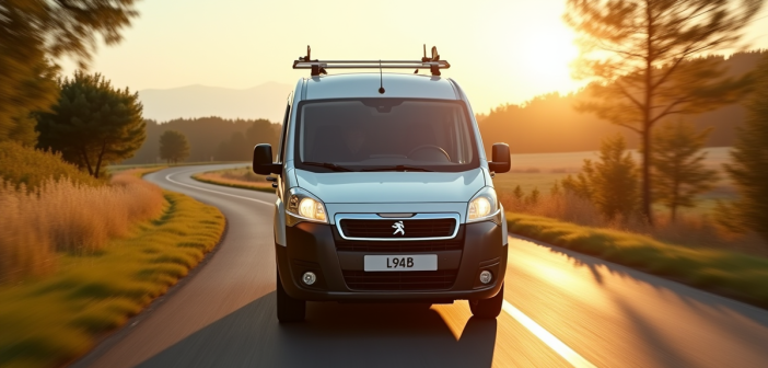 Peugeot Partner Tepee sur une route de campagne ensoleillée